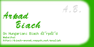 arpad biach business card